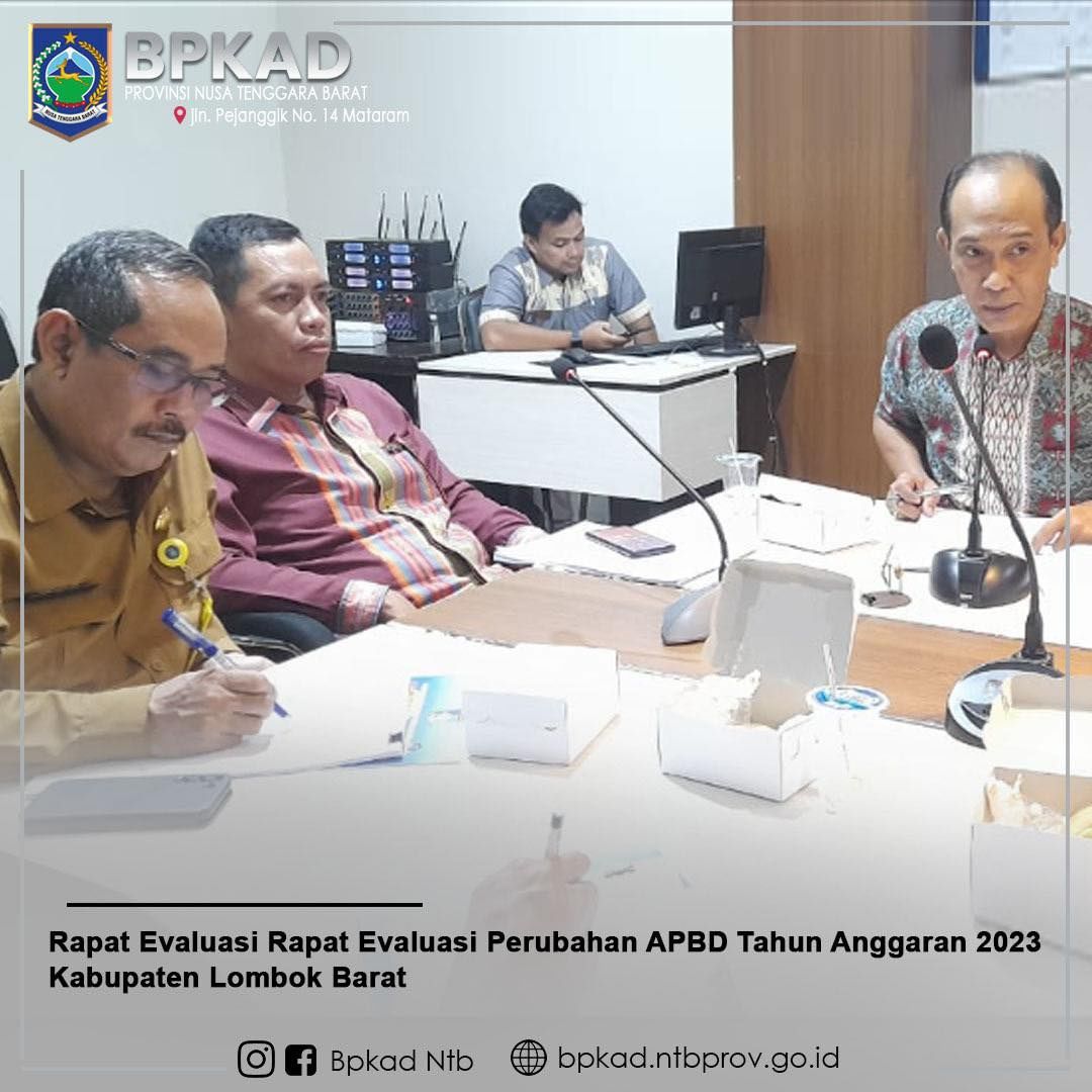 Rapat Evaluasi Perubahan APBD Tahun 2023 Kabupaten Lombok Barat